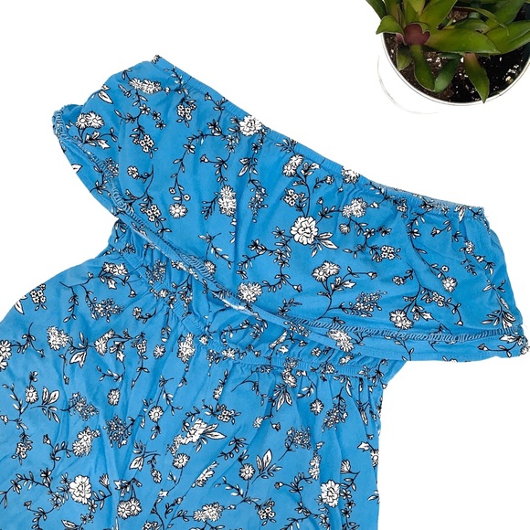 Cotton On Strapless Blue Floral Print Romper - Picture 2 of 6